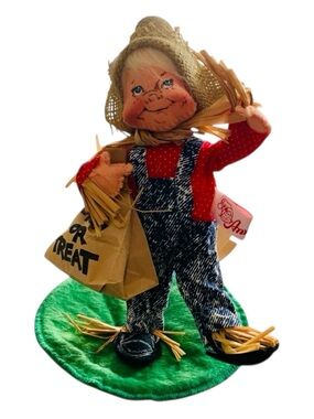 NWT 1992 Vintage Annalee Halloween Trick or Treat Scarecrow Kid